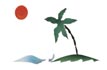 Pochoir '' Island & Palm Tree'' Stencil