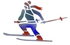 Pochoir '' Snow Skier'' Stencil