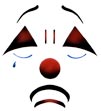 Pochoir '' Tearful Clown Mask'' Stencil
